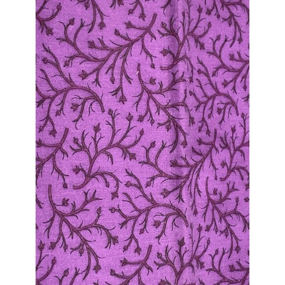 Purple Floral Cotton Fabric 1 Yard 18" Material Quilting Sewing - Picture 4 of 6